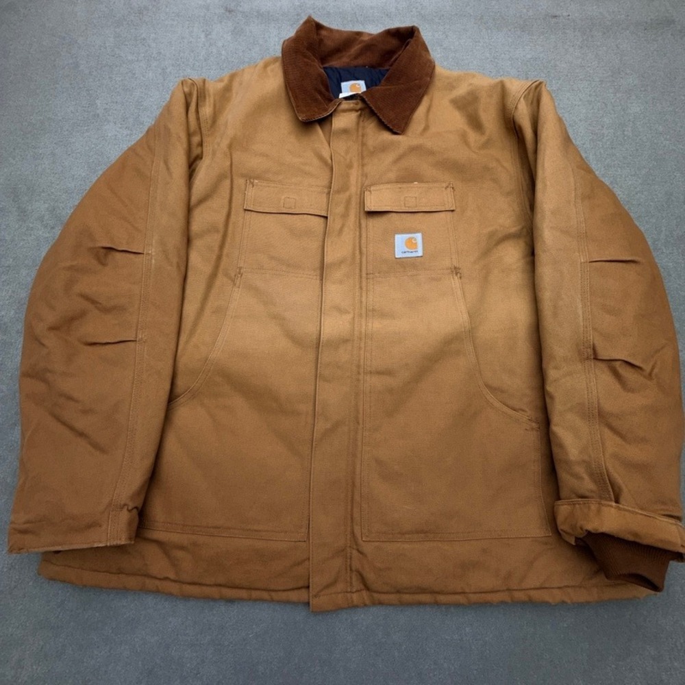 Carhartt C03 BRN Arctic Quilt Lined Duck Traditional Coat Mens 60 Regular Brown